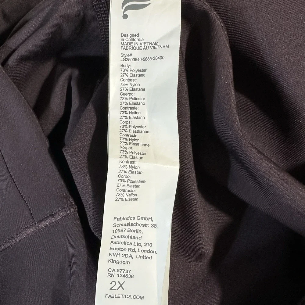 Fabletics Anywhere Motion365+ High-Waisted Leggings 2X Deep Purple Full Length - Picture 6 of 7